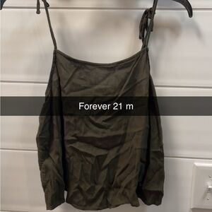 Forever 21 Olive Tie-Strap Camisole Tank Top